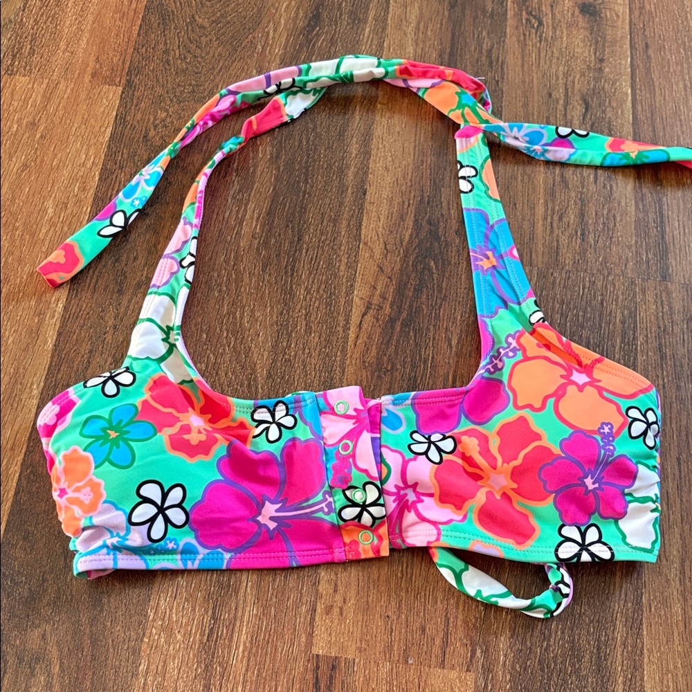 No Boundaries Colorful Bikini Top
